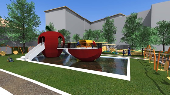 Детская площадка: Разработка детской площадки с главным игровым элементом