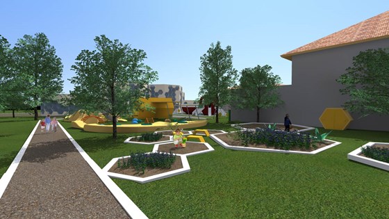Детская площадка: Разработка детской площадки с главным игровым элементом
